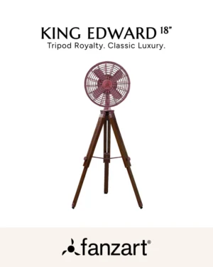 King Edward – 18″ Antique Tripod Fan in Copper Finish