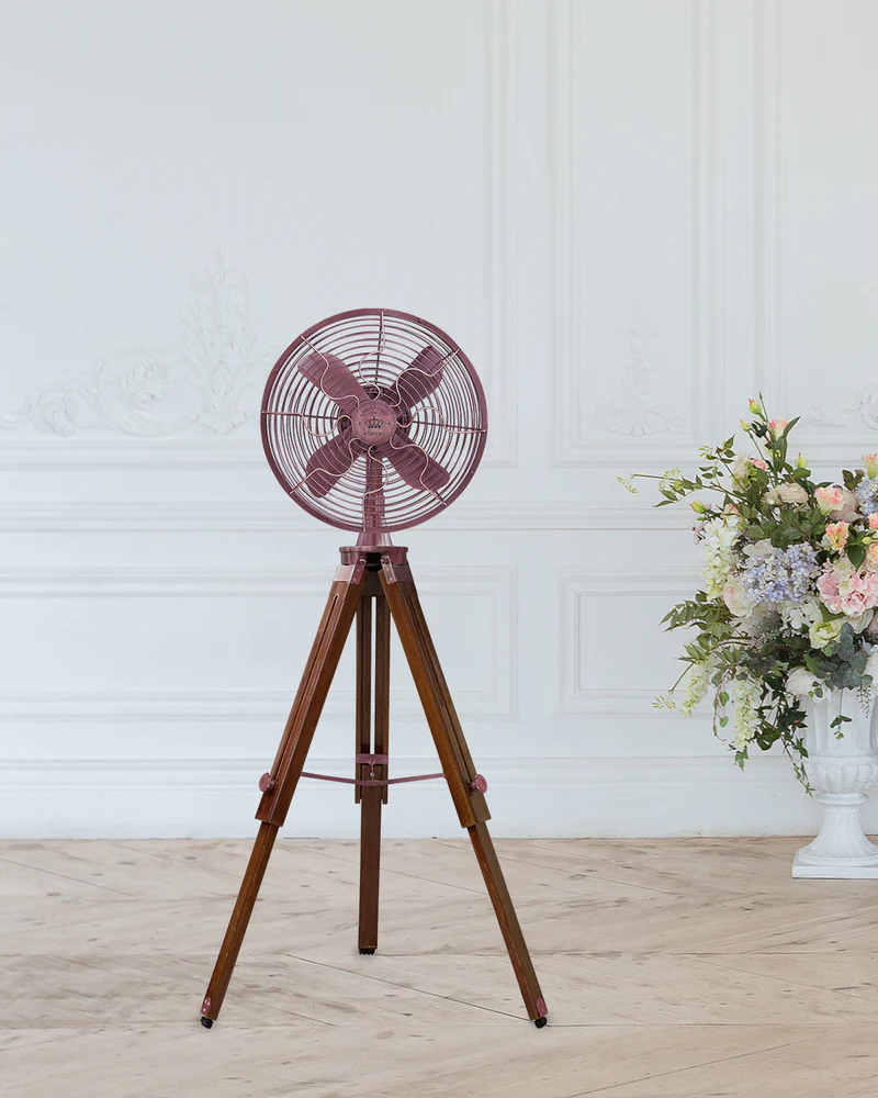 King George – 18″ Antique Tripod Fan in Copper Finish - Image 2