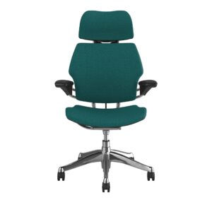 Freedom Headrest Chair: Polished Aluminum, Black Fabric