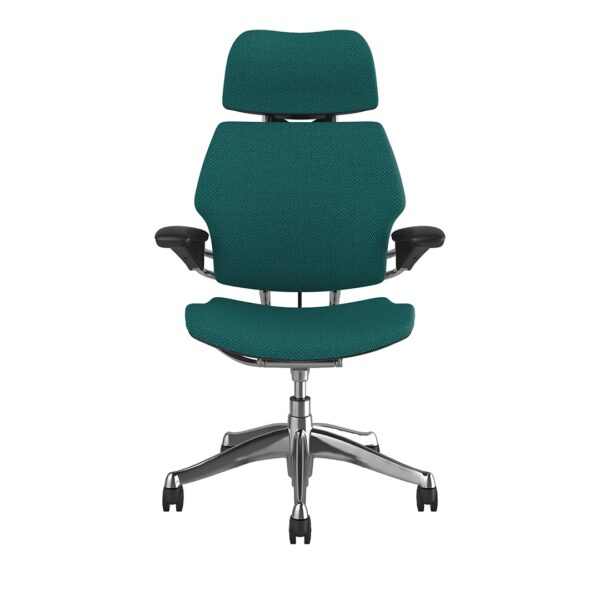 Freedom Headrest Chair: Polished Aluminum, Black Fabric