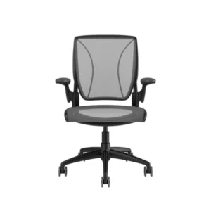 Diffrient World Chair: Black Frame, Mesh Backrest and Seating