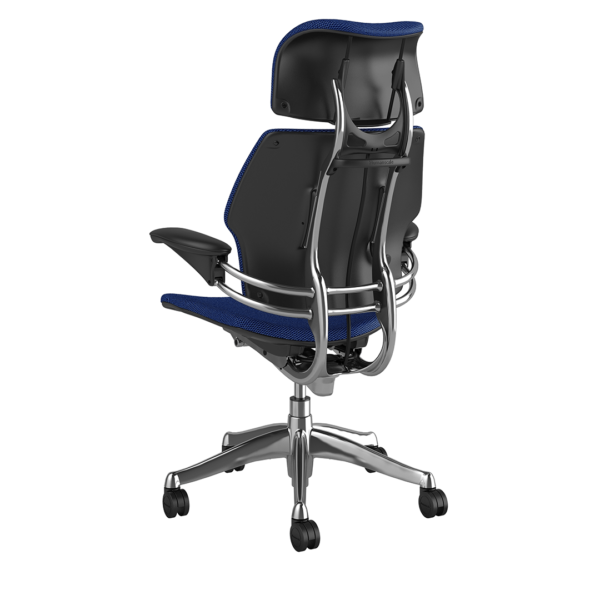 Freedom Headrest Chair: Polished Aluminum, Black Fabric - Image 3