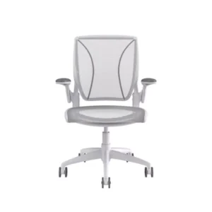 Diffrient World Chair: White Frame, Mesh Backrest and Seating
