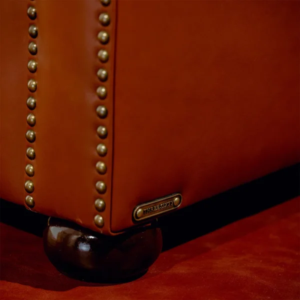 Genuine Leather Chesterfield Two Seater Sofa Tan - Image 3