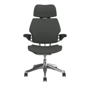 Freedom Headrest Chair: Polished Aluminum, Black Fabric