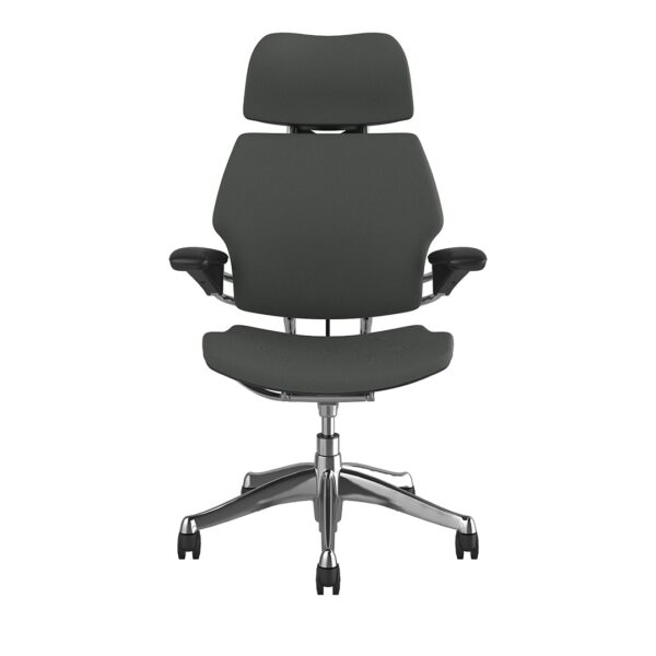 Freedom Headrest Chair: Polished Aluminum, Black Fabric