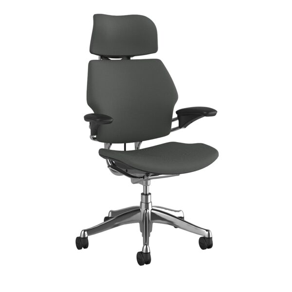 Freedom Headrest Chair: Polished Aluminum, Black Fabric - Image 2