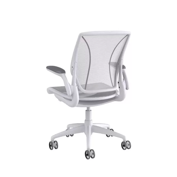 Diffrient World Chair: White Frame, Mesh Backrest and Seating - Image 3