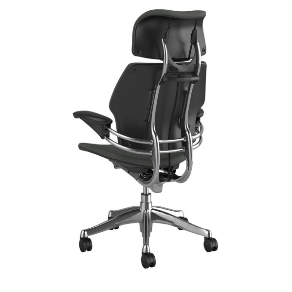 Freedom Headrest Chair: Polished Aluminum, Black Fabric - Image 3