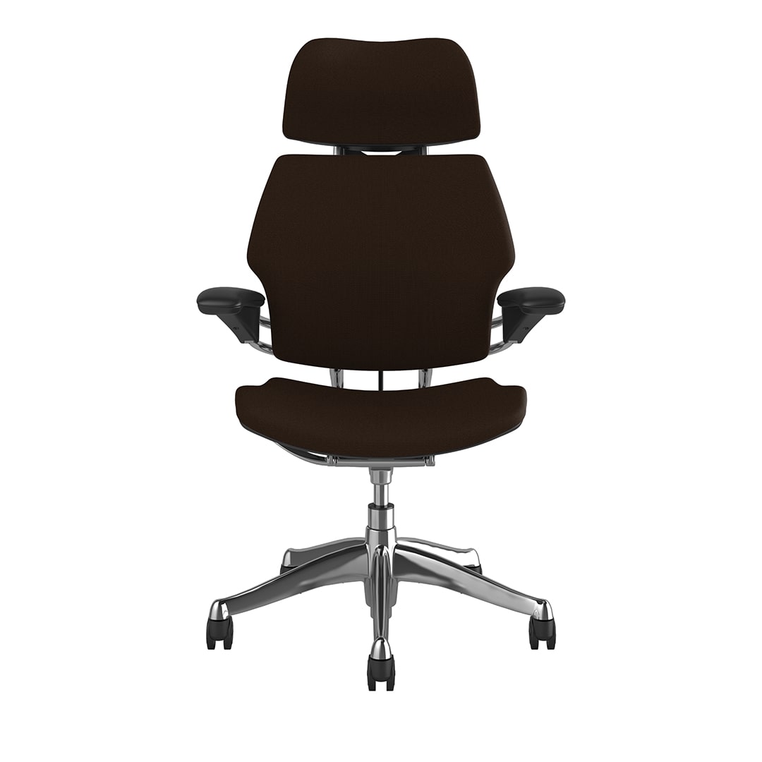 Freedom Headrest Chair: Polished Aluminum, Black Fabric