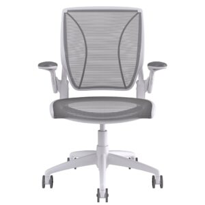Diffrient World Chair: White Frame, Mesh Backrest and Seating