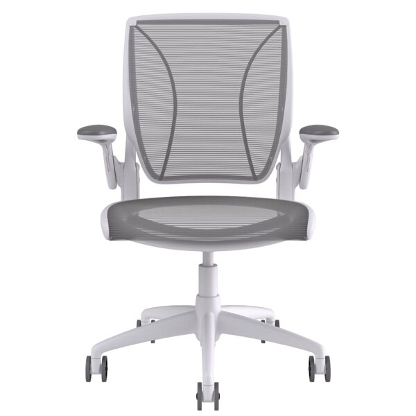 Diffrient World Chair: White Frame, Mesh Backrest and Seating