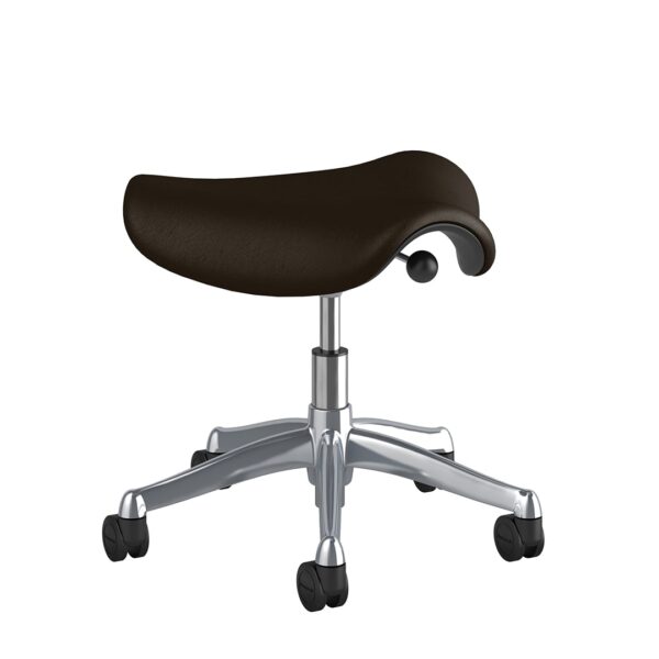 Ergonomic Saddle Chair – Polished Aluminium - Image 2