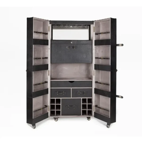 Artemis Croco Tall Leather Bar Black - Image 3
