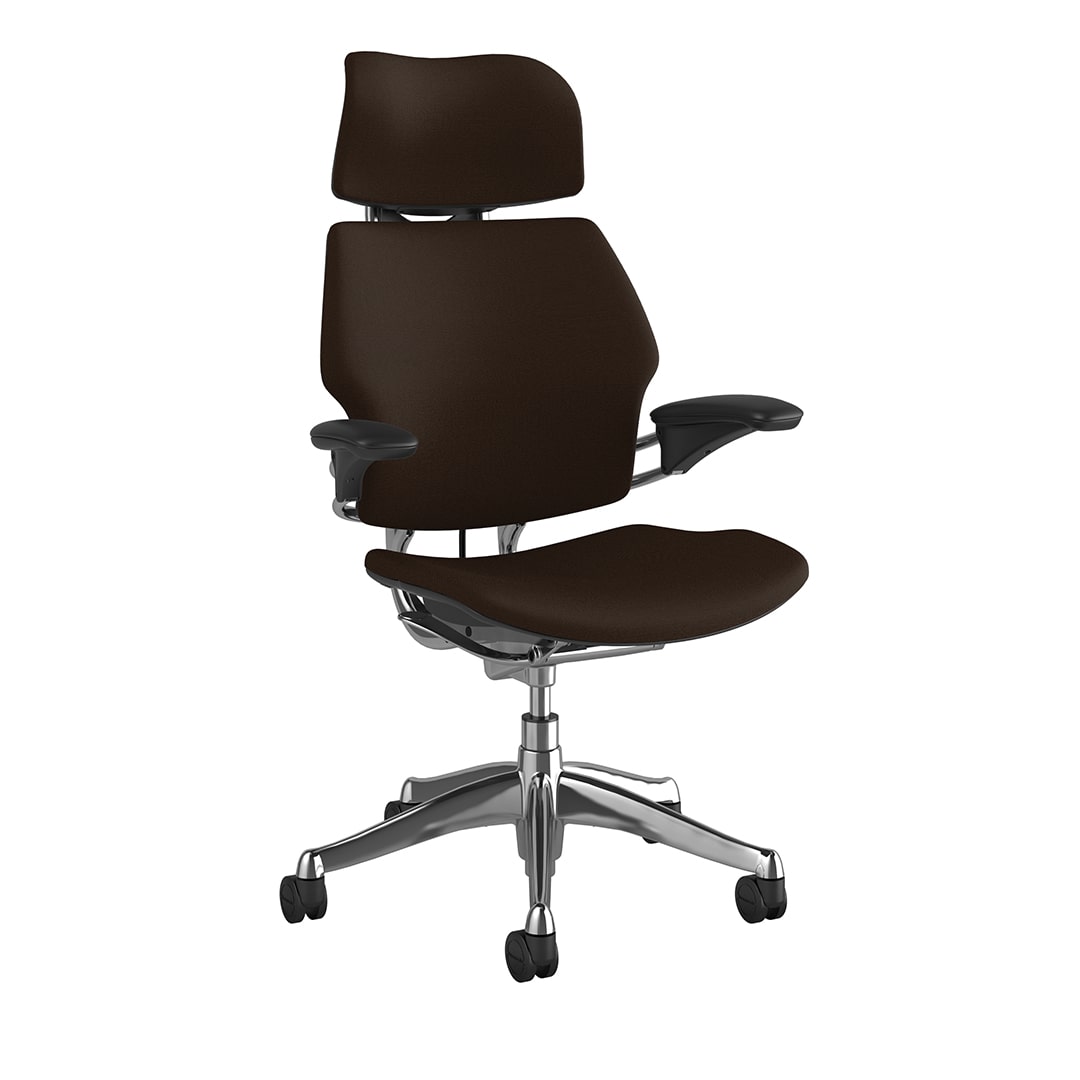 Freedom Headrest Chair: Polished Aluminum, Black Fabric - Image 2