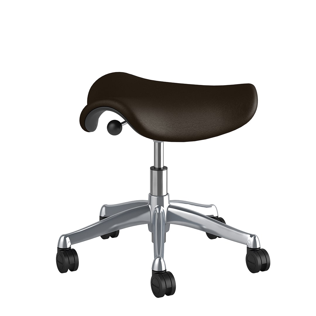 Ergonomic Saddle Chair – Polished Aluminium - Image 3