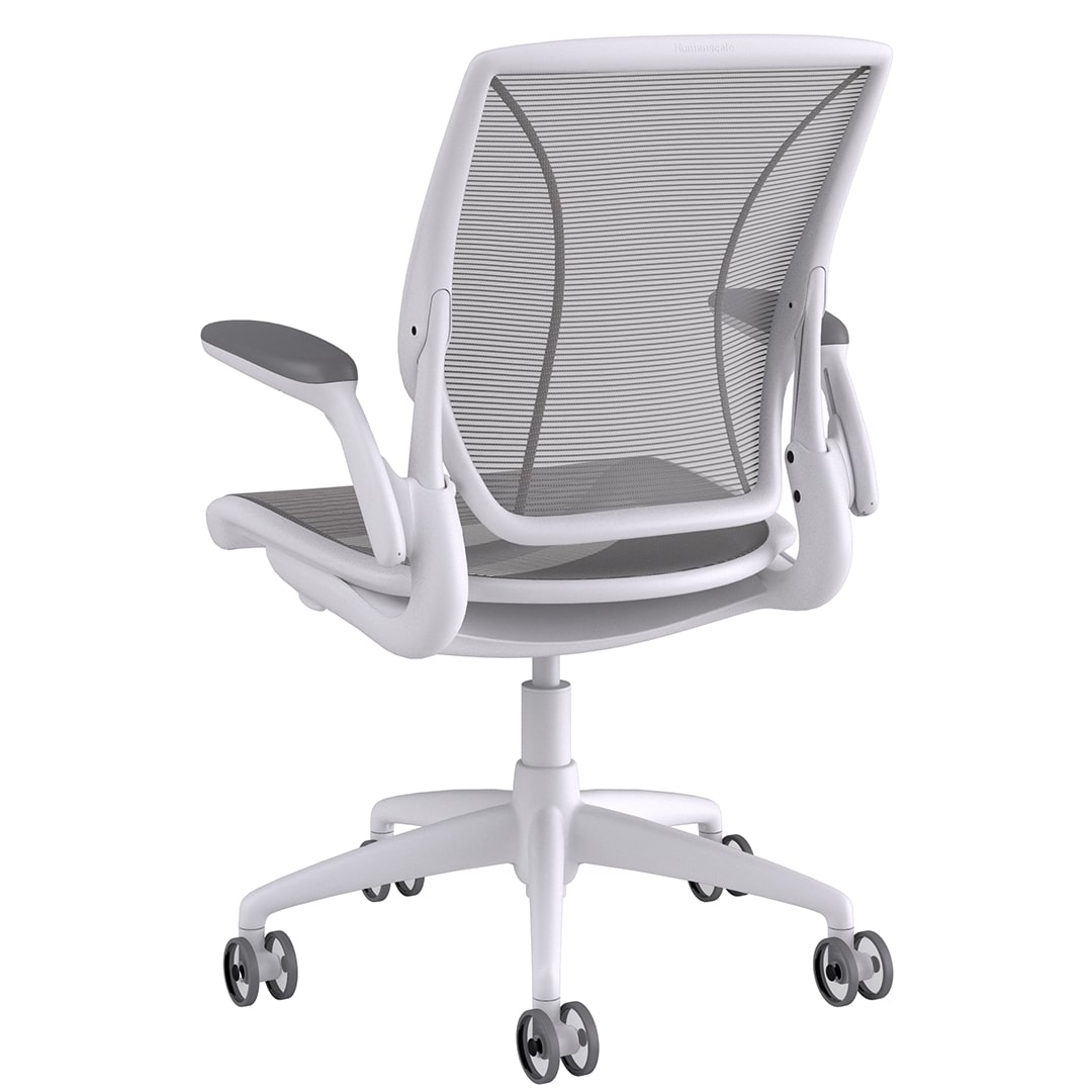Diffrient World Chair: White Frame, Mesh Backrest and Seating - Image 3