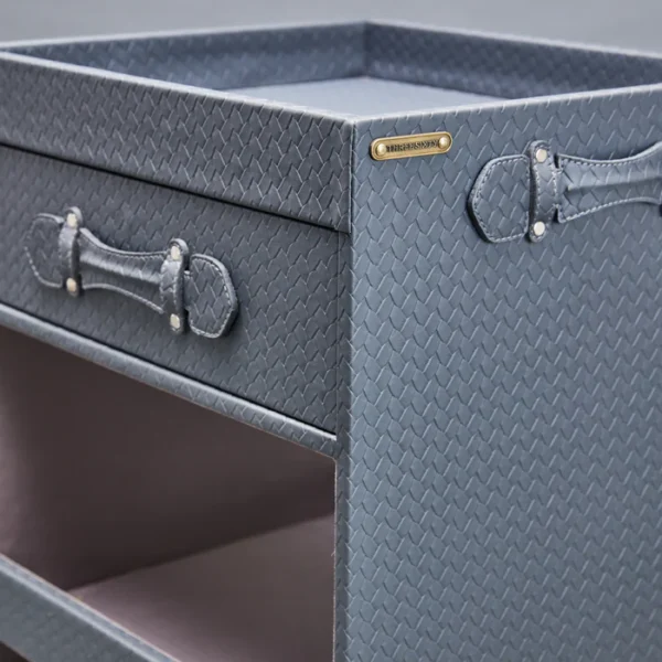 Single Drawer Bar Trolley Grey - Image 3