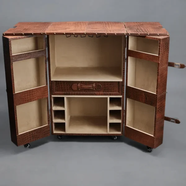 Panama Croco Medium Flap Open Bar Tan - Image 2