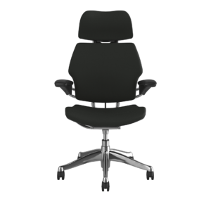 Freedom Headrest Chair: Polished Aluminum, Black Fabric