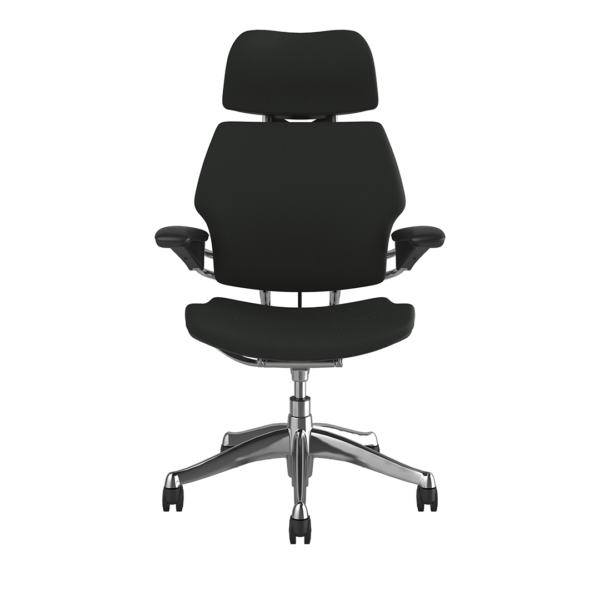 Freedom Headrest Chair: Polished Aluminum, Black Fabric