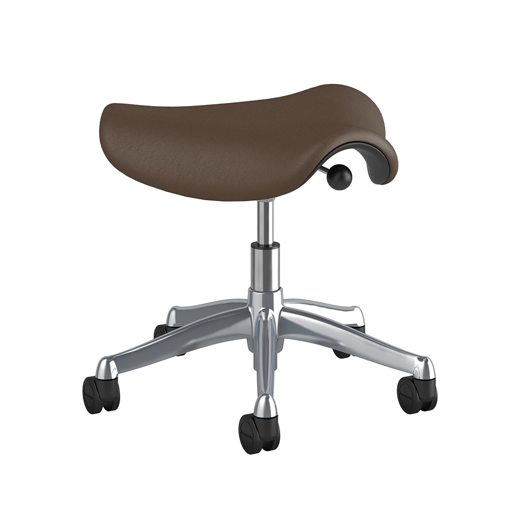 Ergonomic Saddle Chair – Polished Aluminium - Image 2