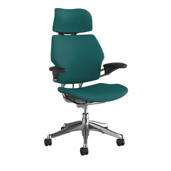Freedom Headrest Chair: Polished Aluminum, Black Fabric - Image 2