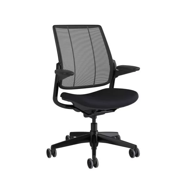 Diffrient Smart Chair: Black Frame & Cushion Seat, Mesh Backrest - Image 2