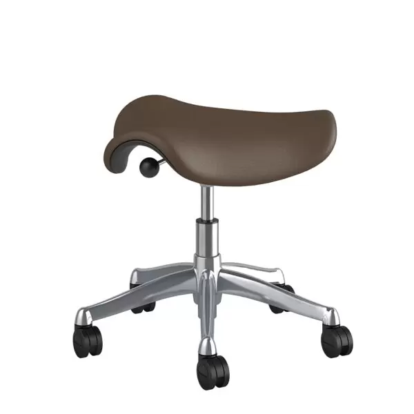Ergonomic Saddle Chair – Polished Aluminium - Image 3