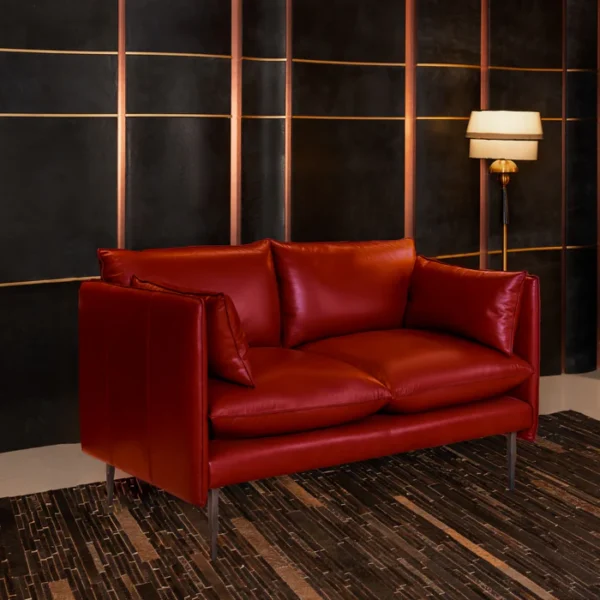 Aara Two Seater Sofa Red - Image 2