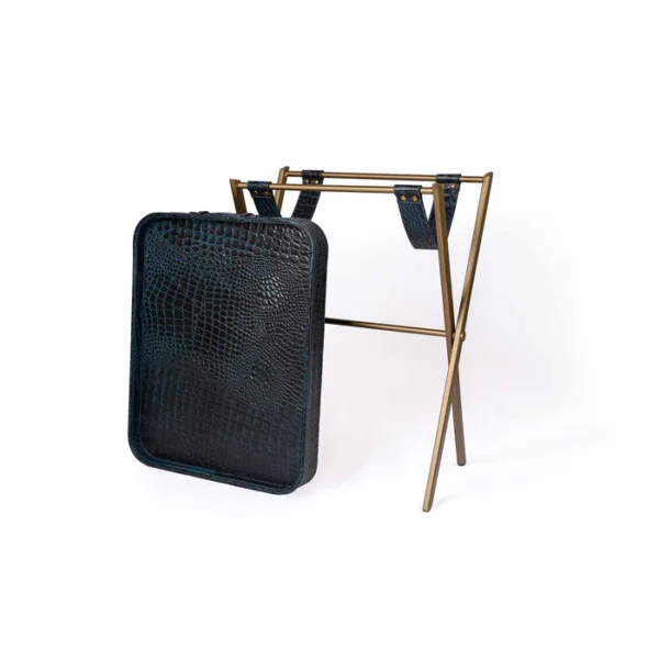 Tray On Stand Croco Blue - Image 3