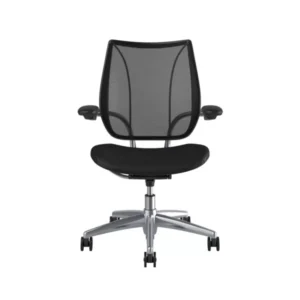 Liberty Task Chair: Polished Aluminium, Leather Seat