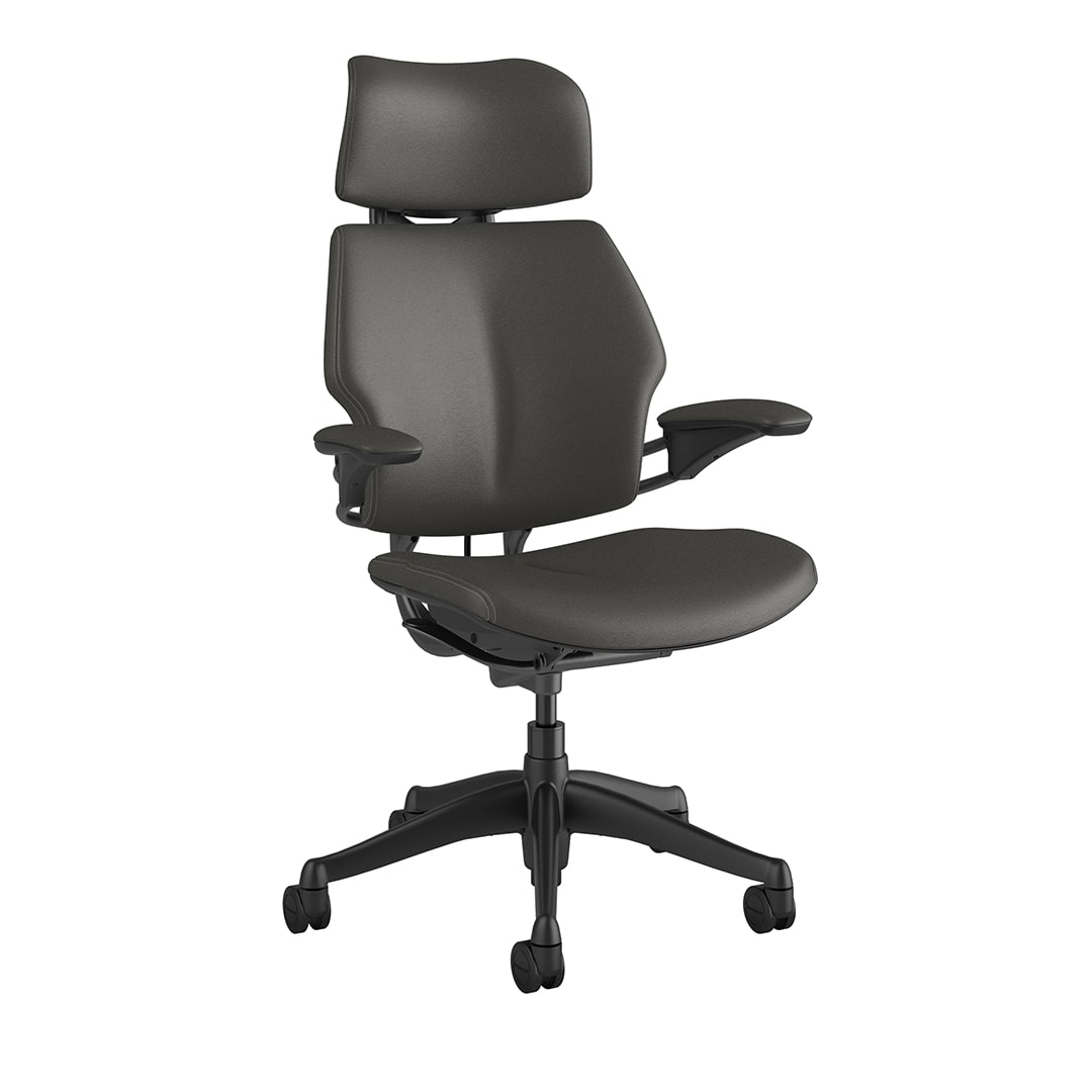 Freedom Headrest Chair: Graphite Frame, Ticino Leather - Image 2