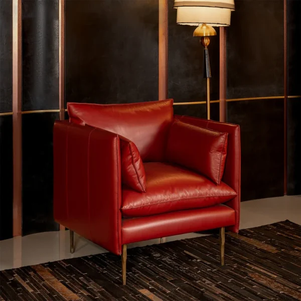 Aara Single Seater Sofa Red - Image 2