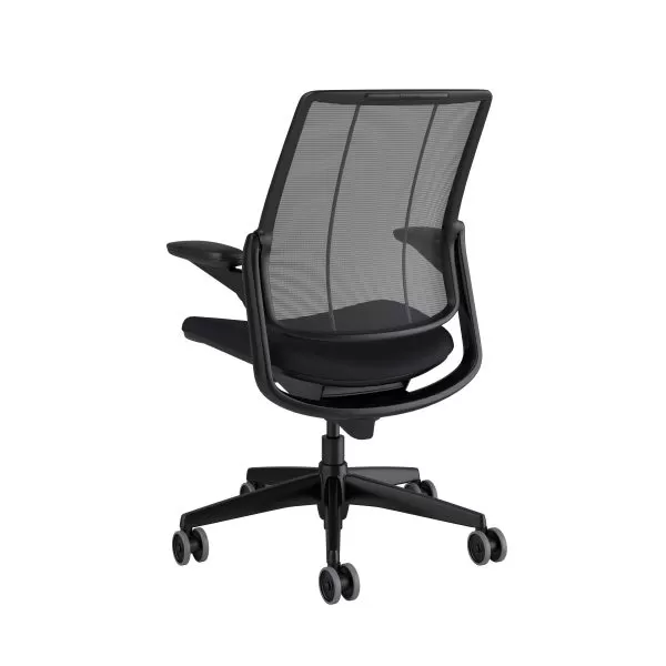 Diffrient Smart Chair: Black Frame & Cushion Seat, Mesh Backrest - Image 3