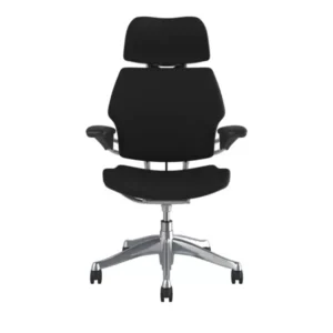 Freedom Headrest Chair: Polished Aluminum, Black Fabric
