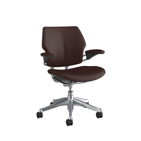 Freedom Task Chair: Polished Aluminium, Corvara Leather - Image 2