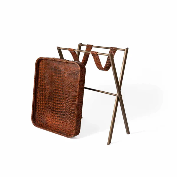 Tray On Stand Croco Tan - Image 3