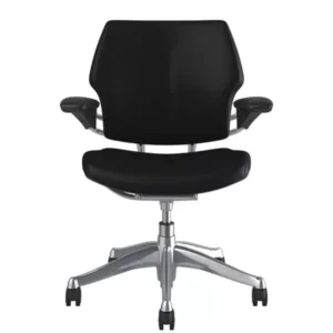 Freedom Task Chair: Polished Aluminium, Ticino Leather