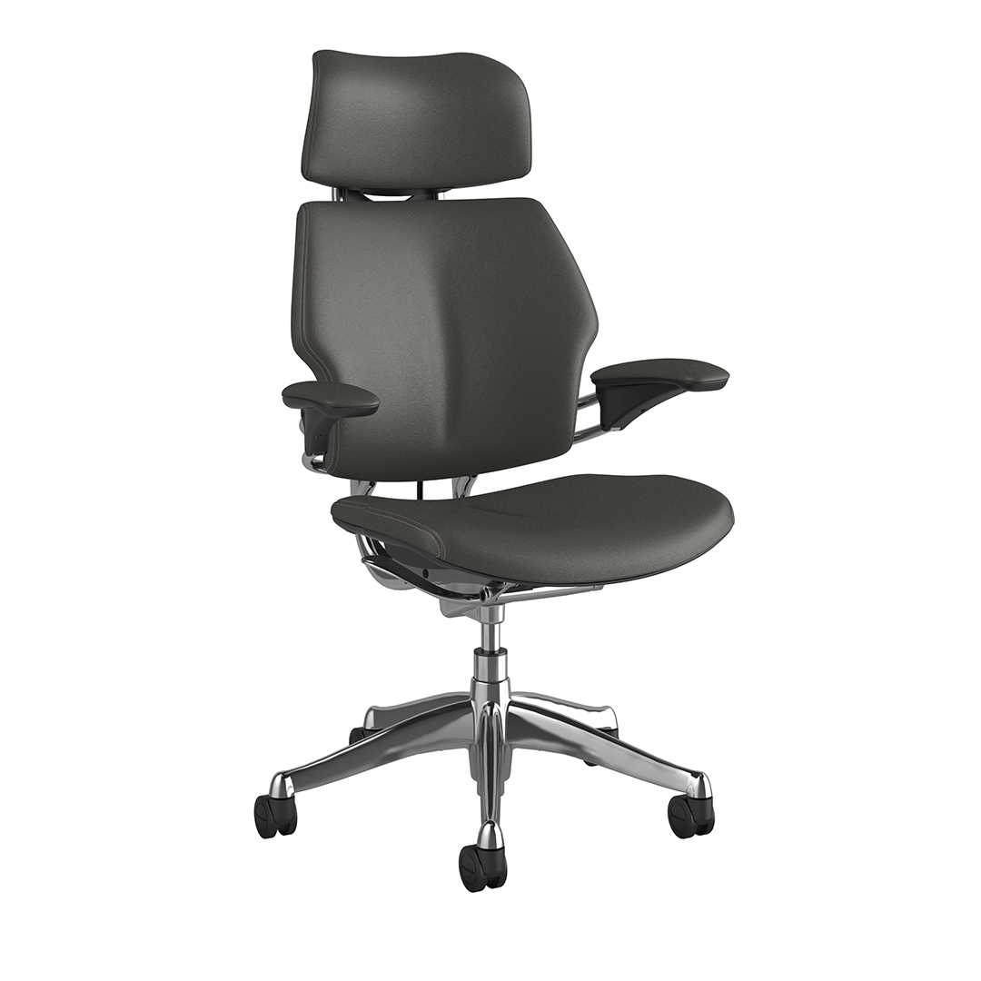 Freedom Headrest Chair: Polished Aluminum, Ticino Leather - Image 2