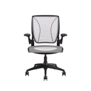 Diffrient World Chair: Black Frame, Mesh Backrest, Cushion Seating