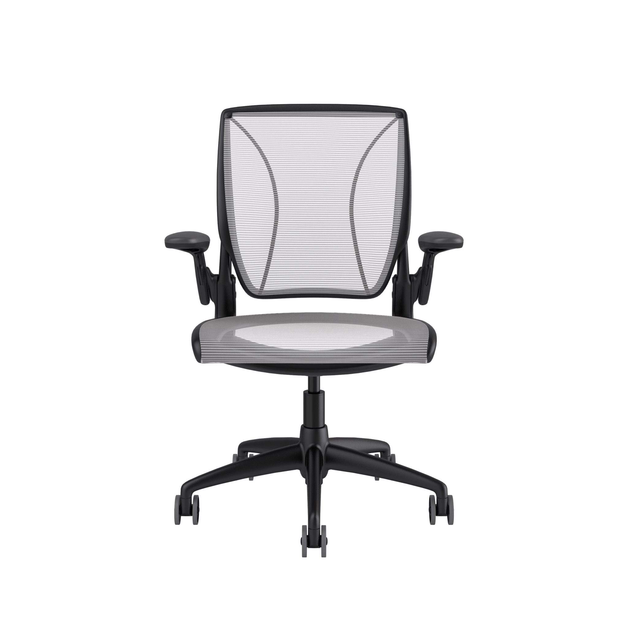 Diffrient World Chair: Black Frame, Mesh Backrest, Cushion Seating