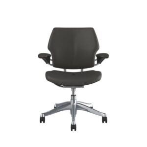 Freedom Task Chair: Polished Aluminium, Ticino Leather