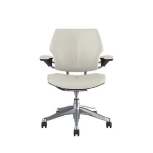 Freedom Task Chair: Polished Aluminium, Ticino Leather