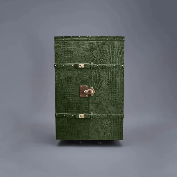 Panama Croco Medium Flap Open Bar Green