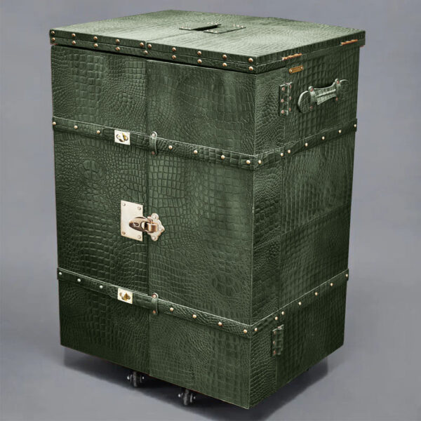 Panama Croco Medium Flap Open Bar Green - Image 2