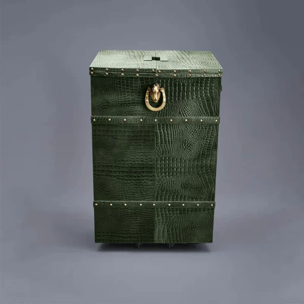 Panama Croco Medium Flap Open Bar Green - Image 3