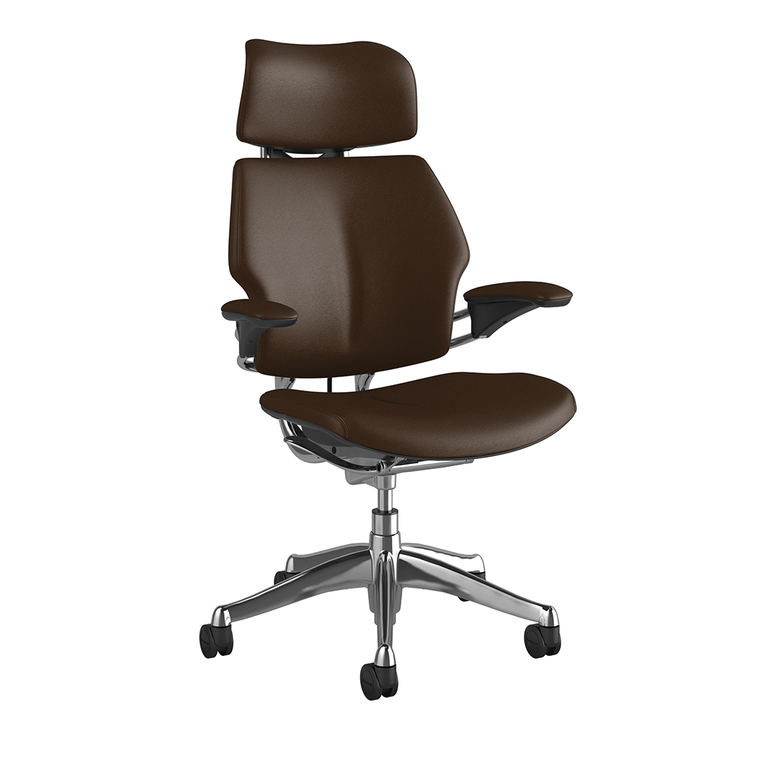 Freedom Headrest Chair: Polished Aluminum, Ticino Leather - Image 2