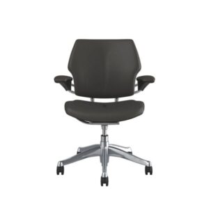 Freedom Task Chair: Polished Aluminium, Ticino Leather