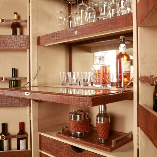 Artemis Croco Tall Leather Bar Tan - Image 3